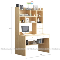 Bàn Làm Việc Bàn Học Sinh Có Ngăn Kéo Và Kệ Sách Làm Từ Gỗ MDF BLV-161 ZataFu
