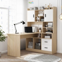 Bàn Làm Việc Chữ L Nhiều Ngăn Kết Hợp Tủ Sách Hiện Đại BLV-146 ZataFu