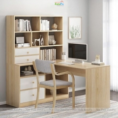 Bàn Làm Việc Kèm Kệ Sách Góc Tường Phong Cách Bắc Âu BLV-152 ZataFu