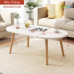 Bàn trà hình trứng chân gỗ ngồi bệt BSF-06