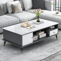 Bàn trà bàn sofa chân bọc crom vàng hiện đại BSF-26
