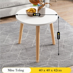 Bàn trà tròn chân gỗ BSF-05