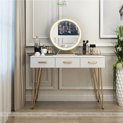 Bàn Trang Điểm Chân Sắt Thiết Kế Đơn Giản Gỗ MDF Lõi Xanh Chống Ẩm BTD-27 ZataFu