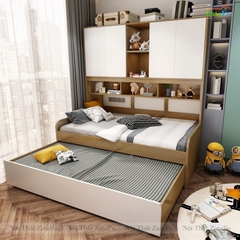 Giường đôi xếp gọn kèm kệ tủ GG-03