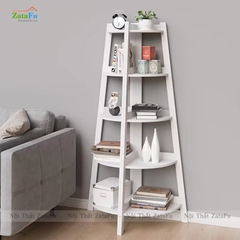 Kệ gỗ góc tường trang trí 5 tầng thiết kế hình quạt KTT-108
