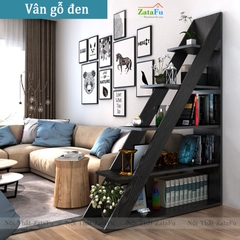 Kệ Sách Ngăn Phòng Khách, Kệ Trang Trí Showroom Hình Tam Giác KTT-40