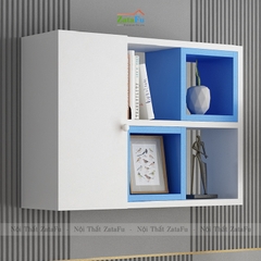 Tủ kệ giá sách gỗ trang trí treo tường đa sắc KTT-62
