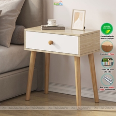 Tủ Đầu Giường Chân Gỗ Có Ngăn Kéo Và Không Ngăn Kéo Gỗ MDF TDG-39 ZataFu