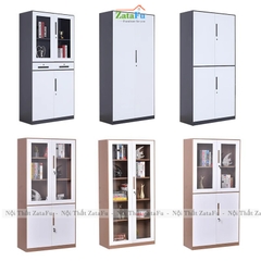 Tủ Đựng Hồ Sơ Tài Liệu Có Cánh Kính Hiện Đại Gỗ MDF TUTT-57 ZataFu