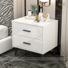 Tủ Tab Đầu Giường Chân Sắt Hiện Đại Tích Hợp 2 Ngăn Kéo Dùng Ray Trượt Giảm Chấn TDG-11