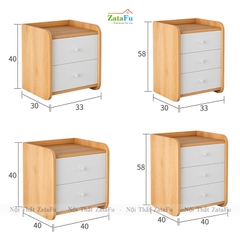 Tủ đầu giường mini bo góc tròn TDG-12