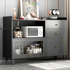 Tủ bếp gắn kính để lò vi sóng có hộc kéo KBEP-09