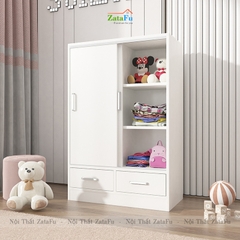 Tủ quần áo cánh trượt thiết kế đơn giản cho bé TQA-59
