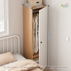 Tủ quần áo nhỏ tích hợp kệ sách trang trí TQA-19
