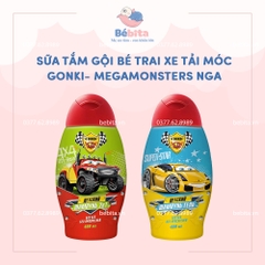 Sữa tắm gội bé trai xe tải móc Gonki- Megamonsters Nga