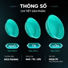 Bát trộn mồi câu cá, khay đựng mồi Rice Fishing HP-22 chuyên dụng câu đài, câu đơn cao cấp
