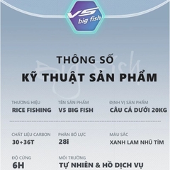 Cần câu đài V5 Big Fish CC-32 RICE FISHING carbon cao cấp câu săn hàng tổng hợp