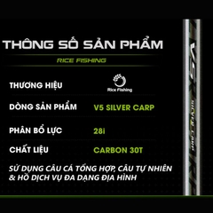 Cần câu đài V5 Silver Carp CC-34 Rice Fishing thiết kế mới mạnh mẽ