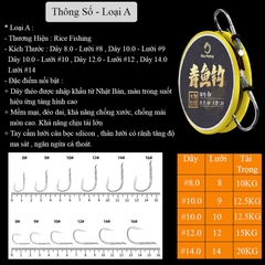 Dây Thẻo DC-16 Săn Hàng, Lưỡi Câu Cá Buộc Sẵn Rice Fishing