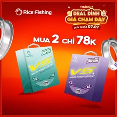 Cuộn 60m dây câu cá V5 DC-25 cước trục, cước thẻo Rice Fishing