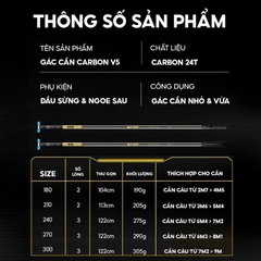 Gác cần câu đài V5 Rice Fishing KK-66 chống cần Tổng Hợp Carbon 24T