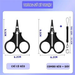 Kéo Cắt Dây Câu Cá PK-44 Hình Số 8 Gấp Gọn Tiện Lợi Bằng Thép Không Gỉ