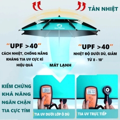 Ô Câu Cá KK-50 Rice Fishing - Ô Dù Dã Ngoại nâng cấp