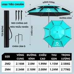 Ô Câu Cá KK-50 Rice Fishing - Ô Dù Dã Ngoại nâng cấp