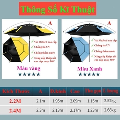 Ô Câu Cá KK-50 Rice Fishing - Ô Dù Dã Ngoại nâng cấp