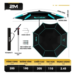 Ô câu cá V5 KK-58 Rice Fishing 12 cạnh chống nắng hiệu quả