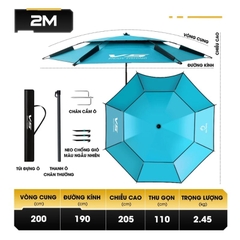 Ô câu cá V5 KK-58 Rice Fishing 12 cạnh chống nắng hiệu quả