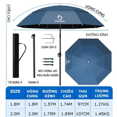 Ô câu cá V5 KK-58 Rice Fishing 12 cạnh chống nắng hiệu quả