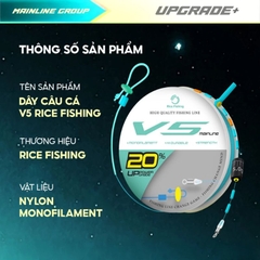 Dây trục câu đài V5 RICE FISHING nylon lụa Nhật siêu mềm DC-30