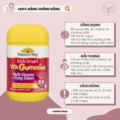 [NATURE'S WAY] Kẹo cho bé biếng ăn 60 viên - Kids Smart Vita Gummies Multi Vitamin for Fussy Eaters