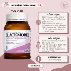 [BLACKMORES] Viên uống Tinh Dầu Hoa Anh Thảo Evening Primrose Oil 190 viên