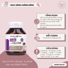 [HEALTHY CARE] Viên uống bổ sung Canxi cho bé Kids Milk Calcium 60 viên