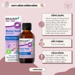 [BRAUER] Siro trị sổ mũi cho bé 100ml - Baby & Child Runny Nose Relief