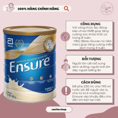 [ABBOTT] Sữa Ensure Vị Vanila 850 gram