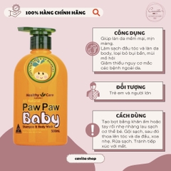 [HEALTHY CARE] Sữa tắm đu đủ Paw Paw Baby Shampoo Wash 500ml