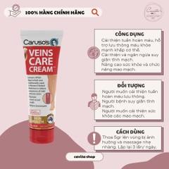 [CARUSO'S] Kem hỗ trợ giãn tĩnh mạch 75g Veins Care Cream