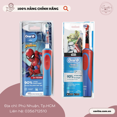 [ORAL B] Bàn chải điện cho bé trai Vitality Power Toothbrush Kids Star Wars Or Spiderman