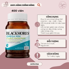 [BLACKMORES] Viên uống Dầu Cá không mùi mini caps 400 viên