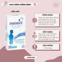 [BAYER] Viên uống tăng chất lượng tinh trùng Menevit 30 viên
