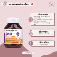 [HEALTHY CARE] Kẹo Ngậm vitamin C & Kẽm 60 viên