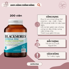 [BLACKMORES] Viên uống Dầu Cá không mùi mini caps 200 viên