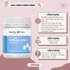 [HEALTHY CARE] Viên uống Omega 3-6-9 200 viên