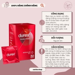[DUREX] Bao cao su siêu mỏng 30 cái Thin Feel Condoms