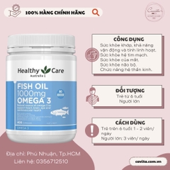 [HEALTHY CARE] Viên uống dầu cá Fish Oil 1000mg Omega 3 400 viên