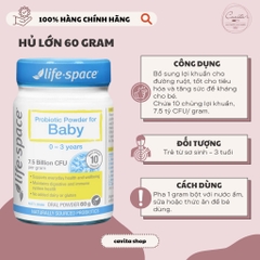 [LIFE SPACE] Men vi sinh hỗ trợ tiêu hóa cho bé từ 0 - 3 tuổi 60g - Probiotic Powder For Baby