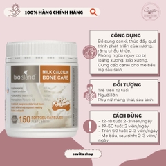 [BIOISLAND] Viên bổ sung Canxi hữu cơ Milk Calcium Bone Care 150 viên